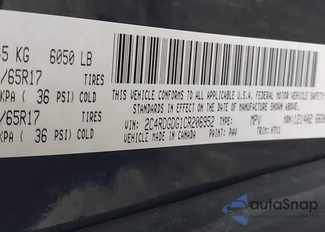 2012 Dodge Grand Caravan Crew из США, поврежденный, VIN 2C4RDGDG1CR206952